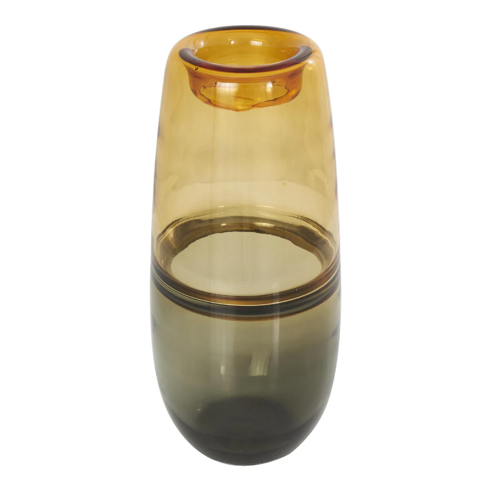 Decor Mache 14" Ombre Decorative Vase with Base - Orange/Gray