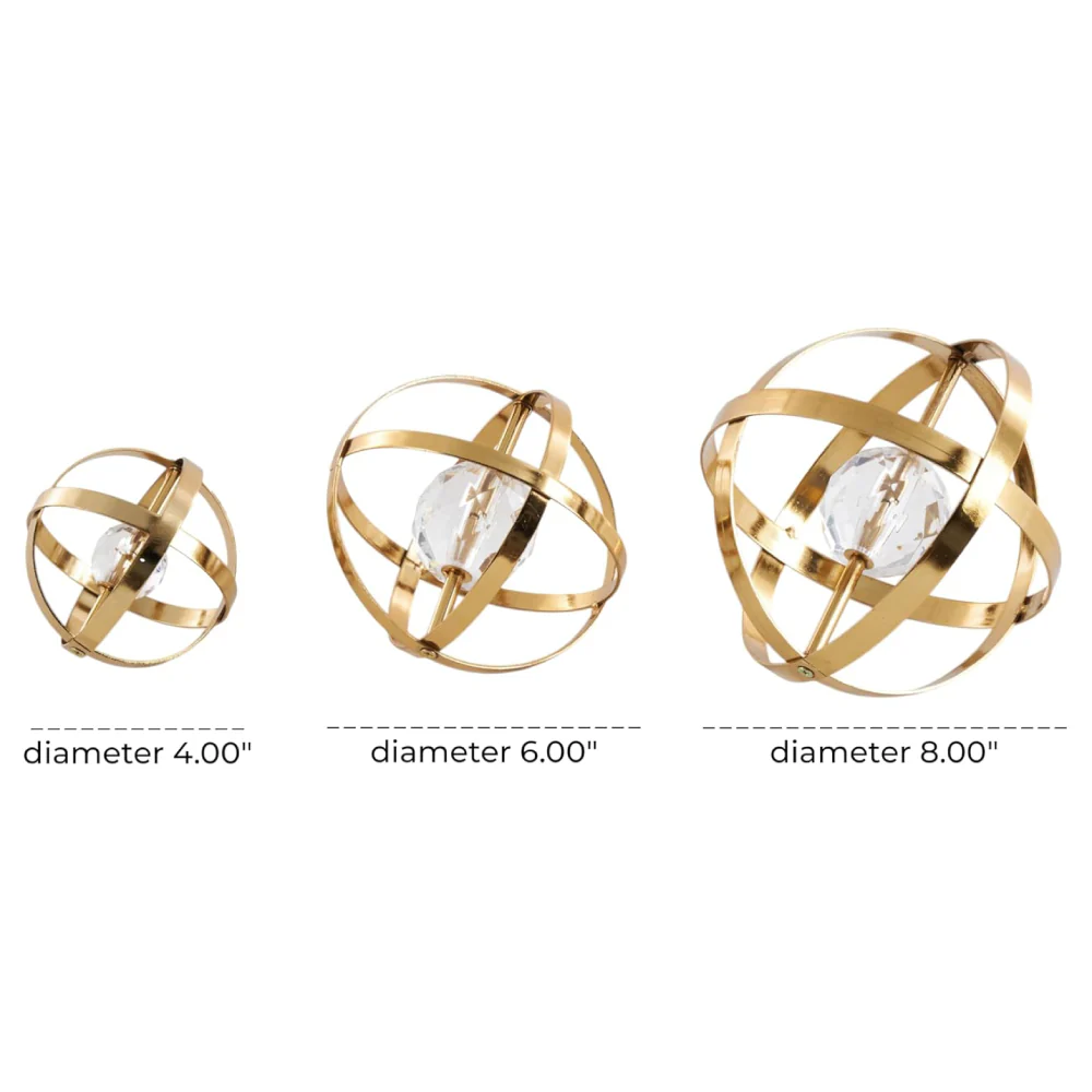 Decor Mache Contemporary Geometric Sculpture (Set of 3) - Gold - Image 2