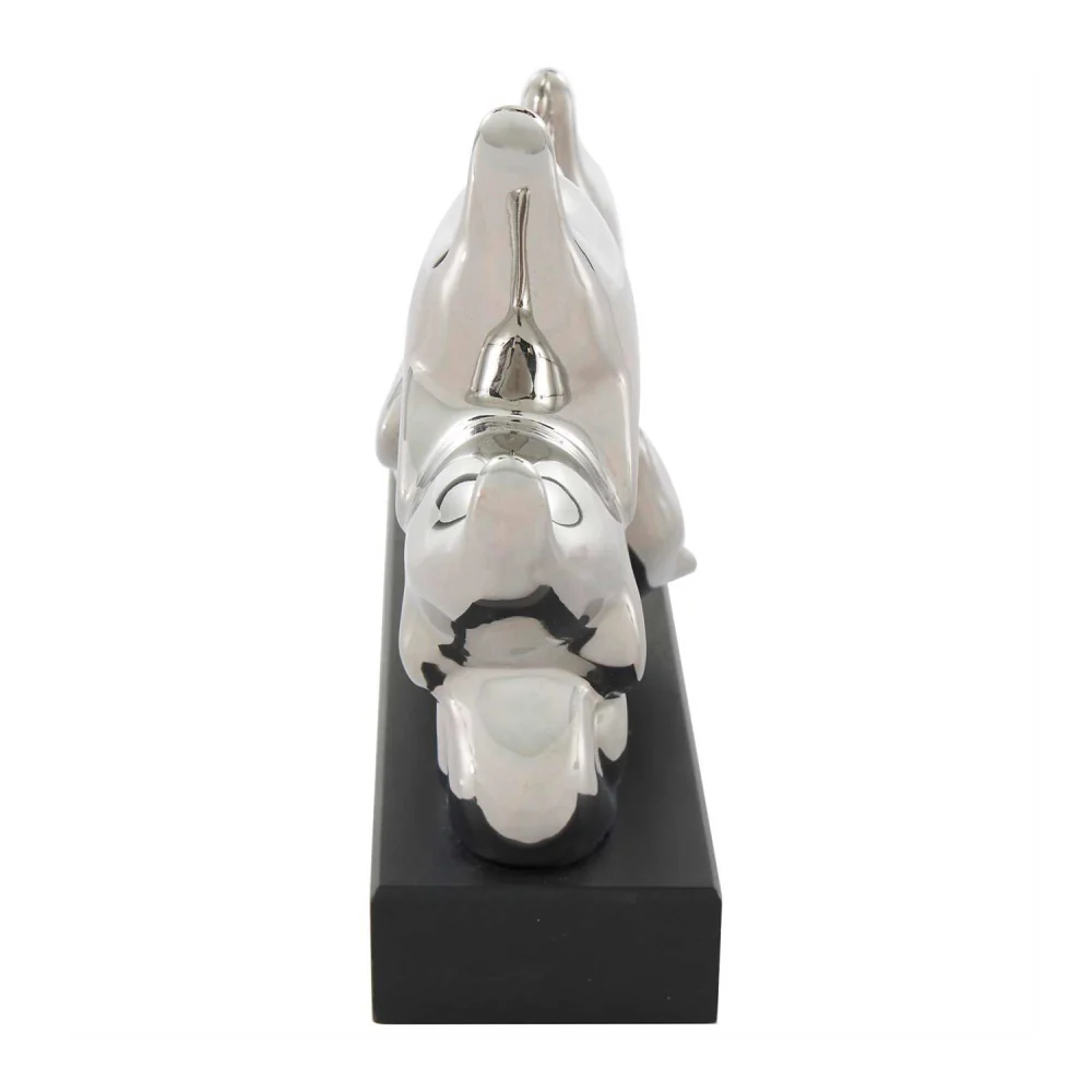 Decor Mache 9" Dolphin Family Decorative Figure - Silver - Image 2