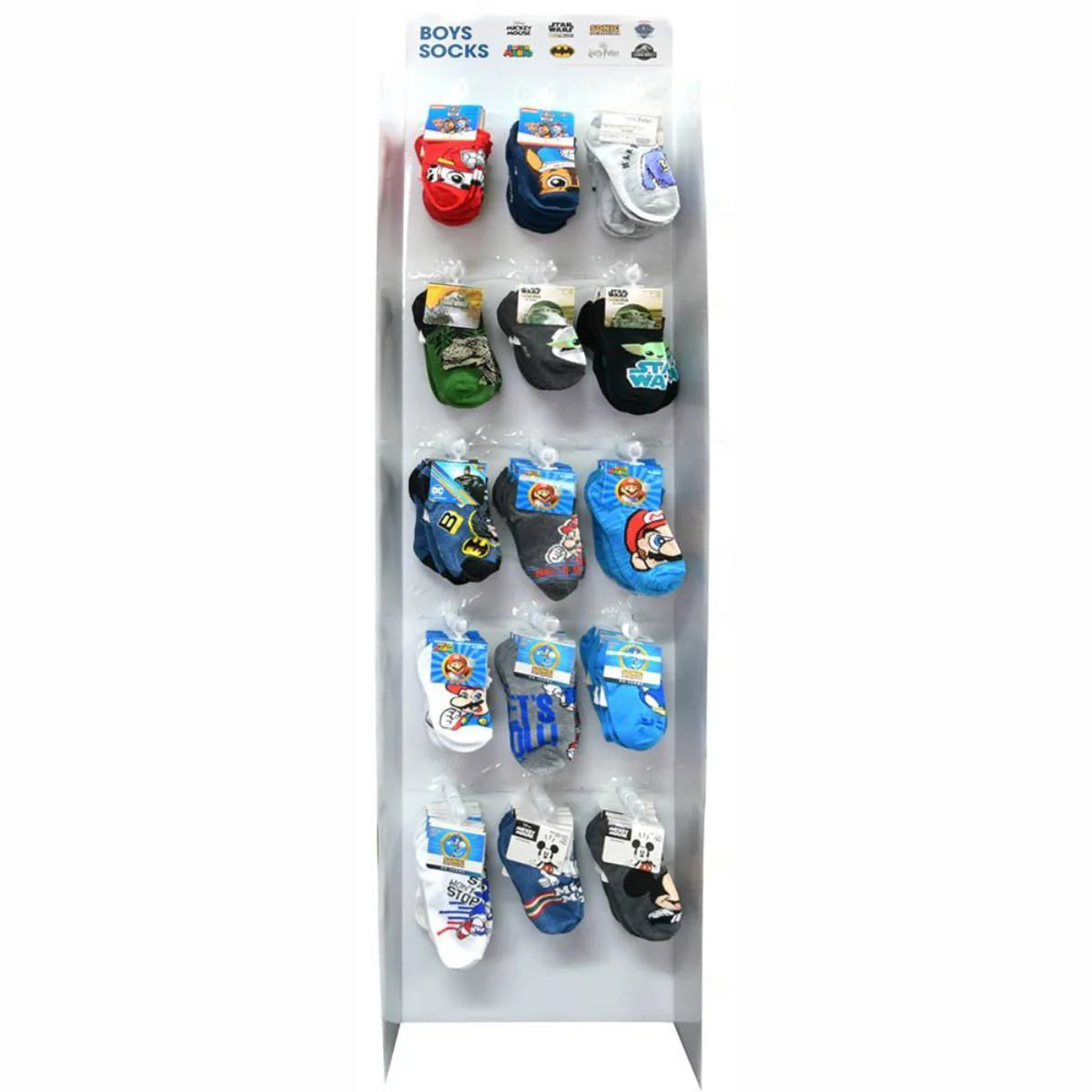 Assortment Licensed Character Boy's Sock with Printed Header - Assorted