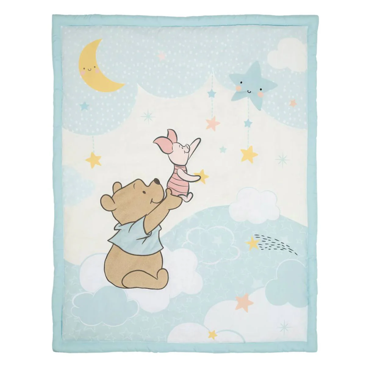 Lambs and Ivy Disney Starlight Pooh Nursery Crib Bedding Set (3 Piece) - Blue - Image 2