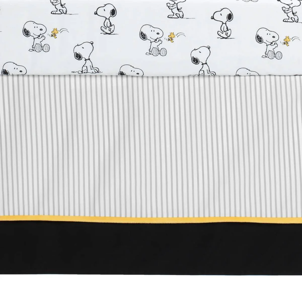 Lambs & Ivy Classic Snoopy Baby Bedding Set (3 Piece)- Black/White - Image 3
