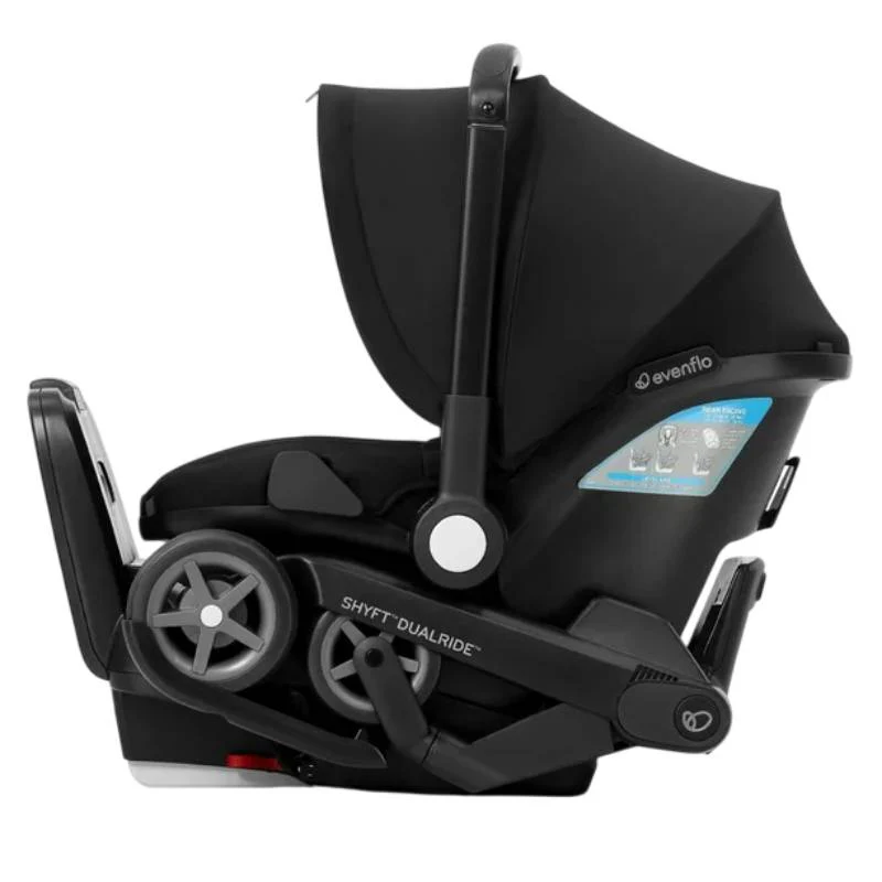Evenflo Shyft DualRide Infant Car Seat Stroller Combo - Black - Image 3