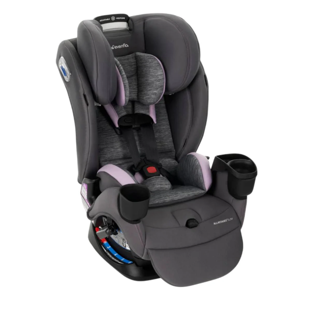 Evenflo All4Stages Slim Plus Canopy 4-in-1 Convertible Car Seat - Gray/Pink - Image 2