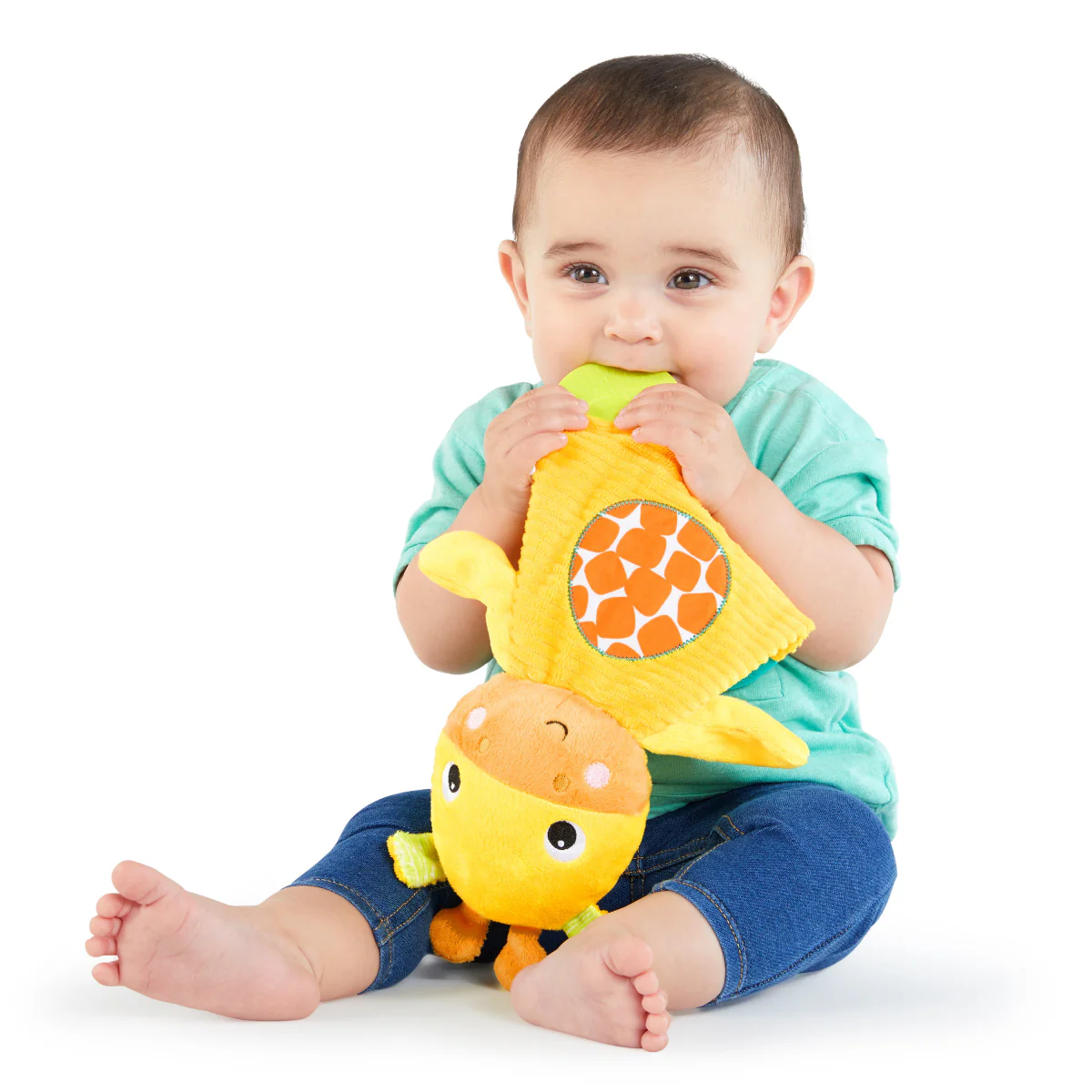 Bright Starts Snuggle and Teethe Giraffe Plush Teether Toy - Yellow - Image 4