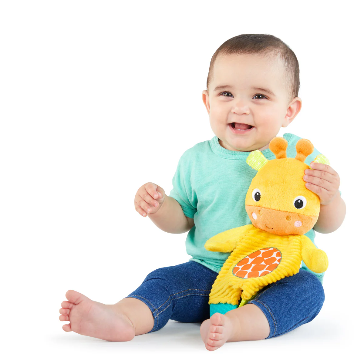 Bright Starts Snuggle and Teethe Giraffe Plush Teether Toy - Yellow - Image 5