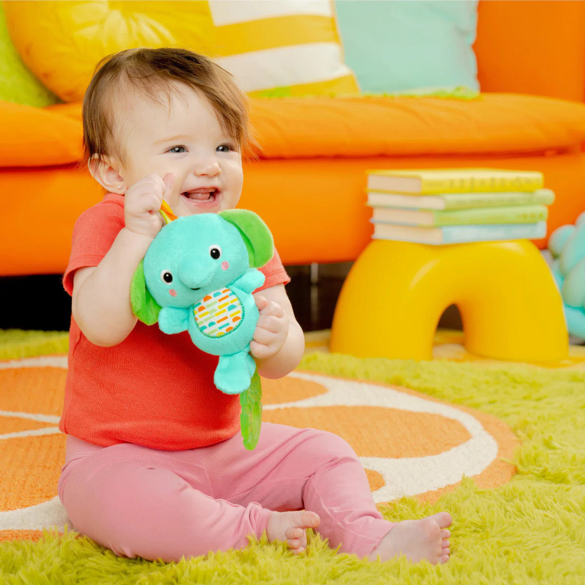Bright Starts Tug Tunes Elephant On-the-Go Toy - Blue - Image 5