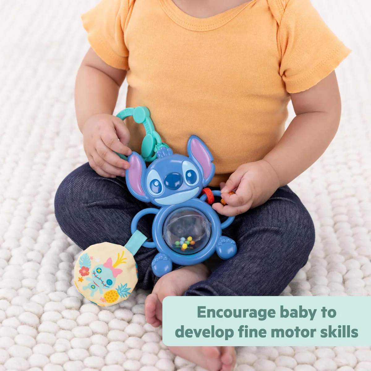 Bright Starts Disney Baby Stitch Tummy Tumble Baby Activity Toy - Blue - Image 3