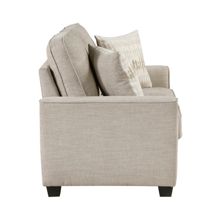 Zander 61" Loveseat with Decorative Pillows by Homelegance - Gray - Image 3