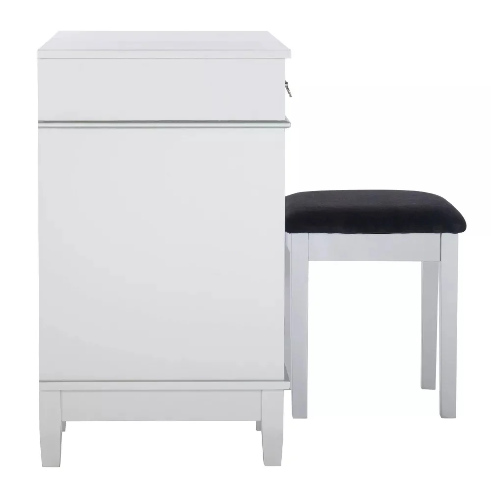Lyon Vanity with Bench by Linon Home Decor - Silver - Image 5