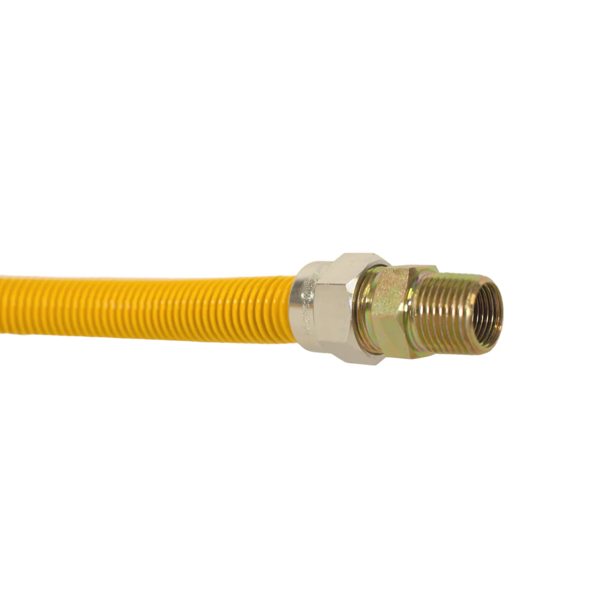 NDA 5/8" x 4' Range Coated Gas Line with Angle Valve - Yellow - Image 3