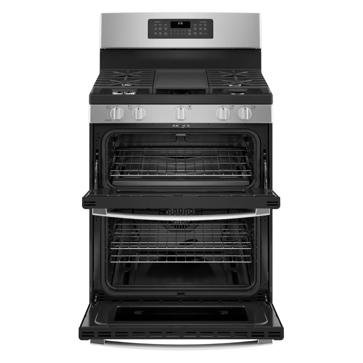 GE JGBS86SPSS 6.8 cu. ft. Free-Standing Gas Double Oven Convection Range - Silver - Image 2