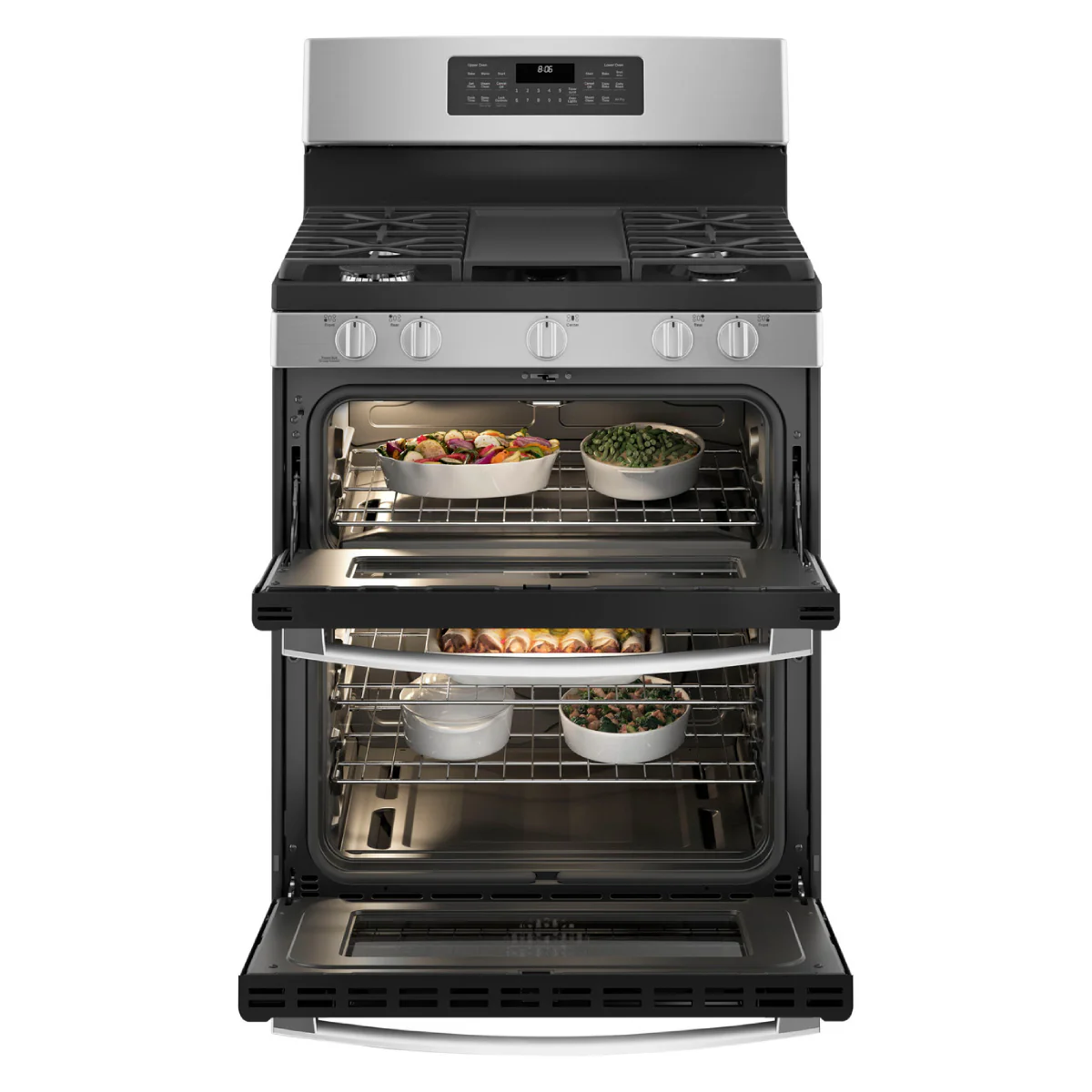 GE JGBS86SPSS 6.8 cu. ft. Free-Standing Gas Double Oven Convection Range - Silver - Image 5