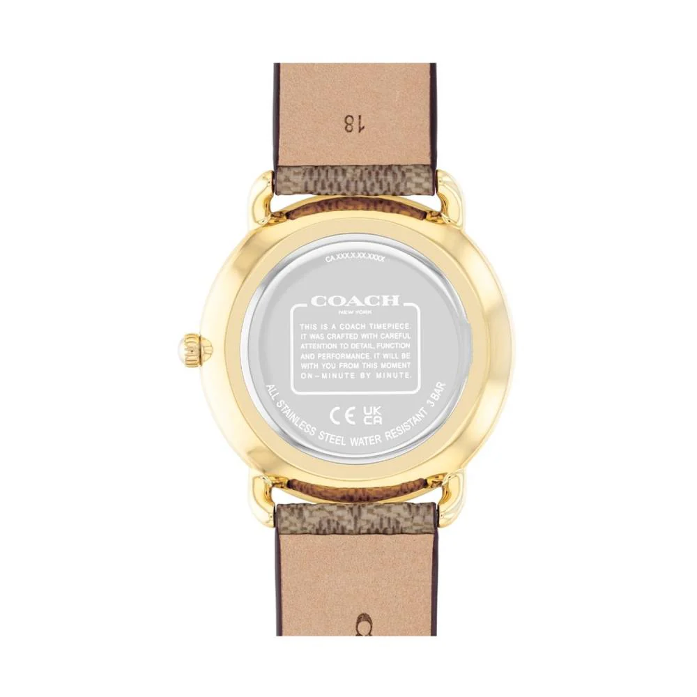 Coach Elliot Women's 36mm Brown Strap Watch - White Dial - Image 3