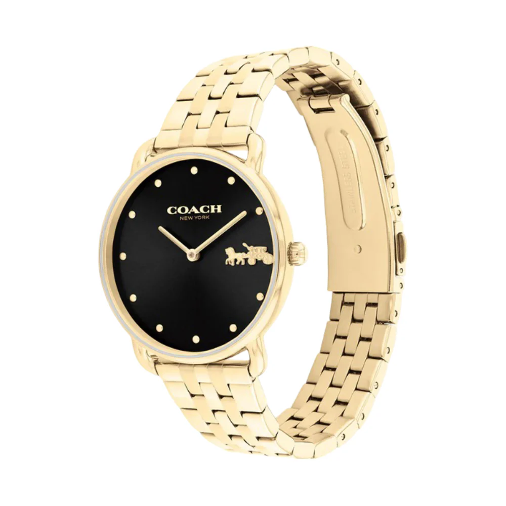Coach Women's 36mm Elliot Gold Bracelet Watch - Black Dial - Image 2