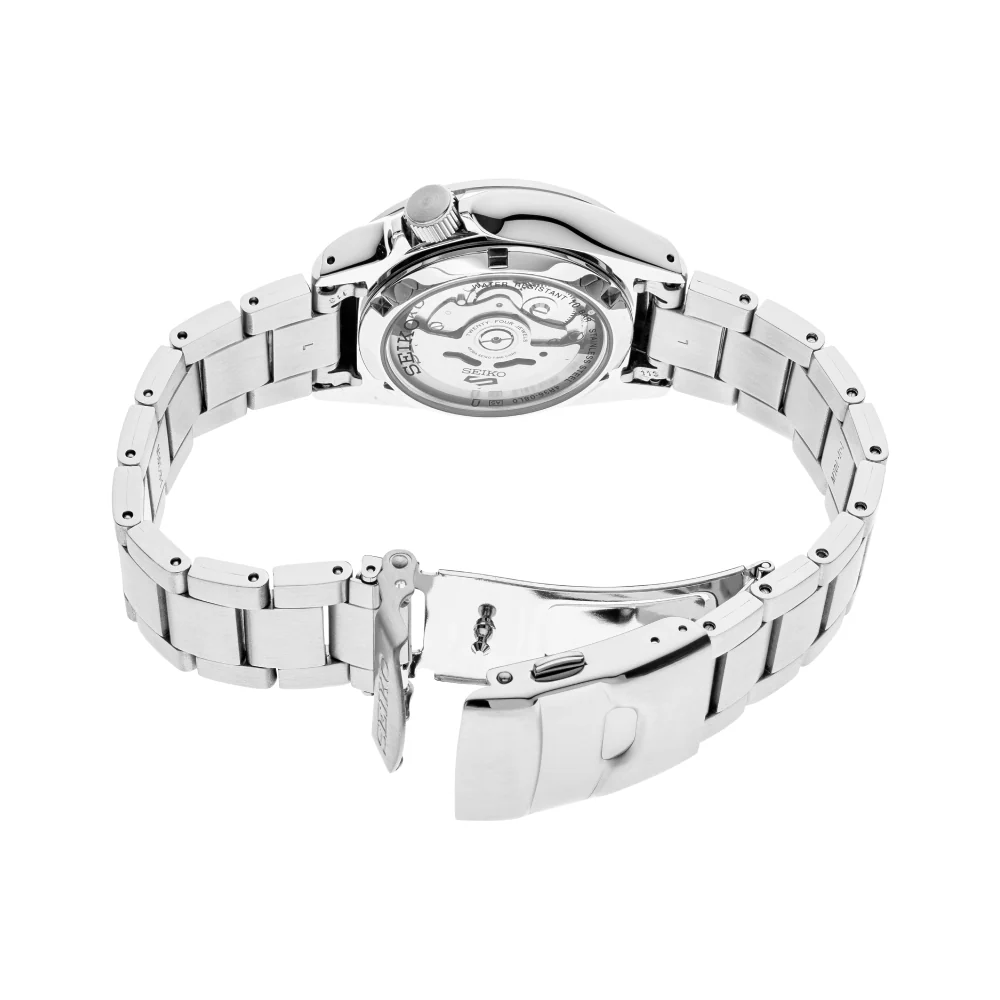 Seiko Men's 5 Sports 40mm Automatic Silver Bracelet Watch - Black Dial - Image 3