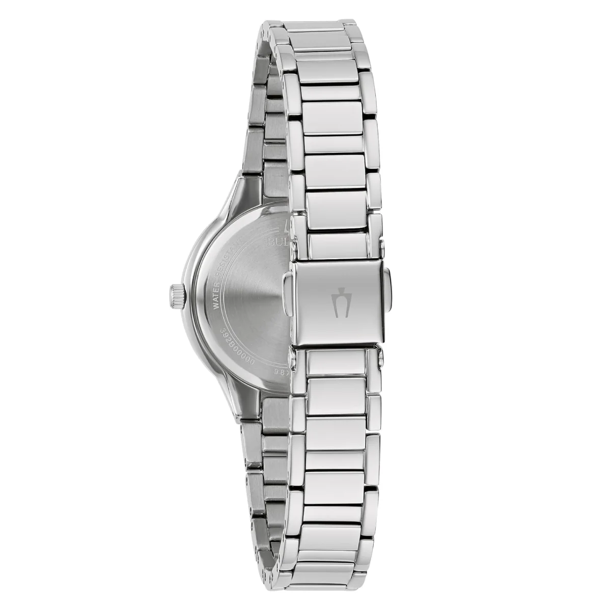 Bulova Women's Crystal 30mm Silver Analog Bracelet Watch with Heart Pendant Necklace Set - Mother of Pearl Dial - Image 5