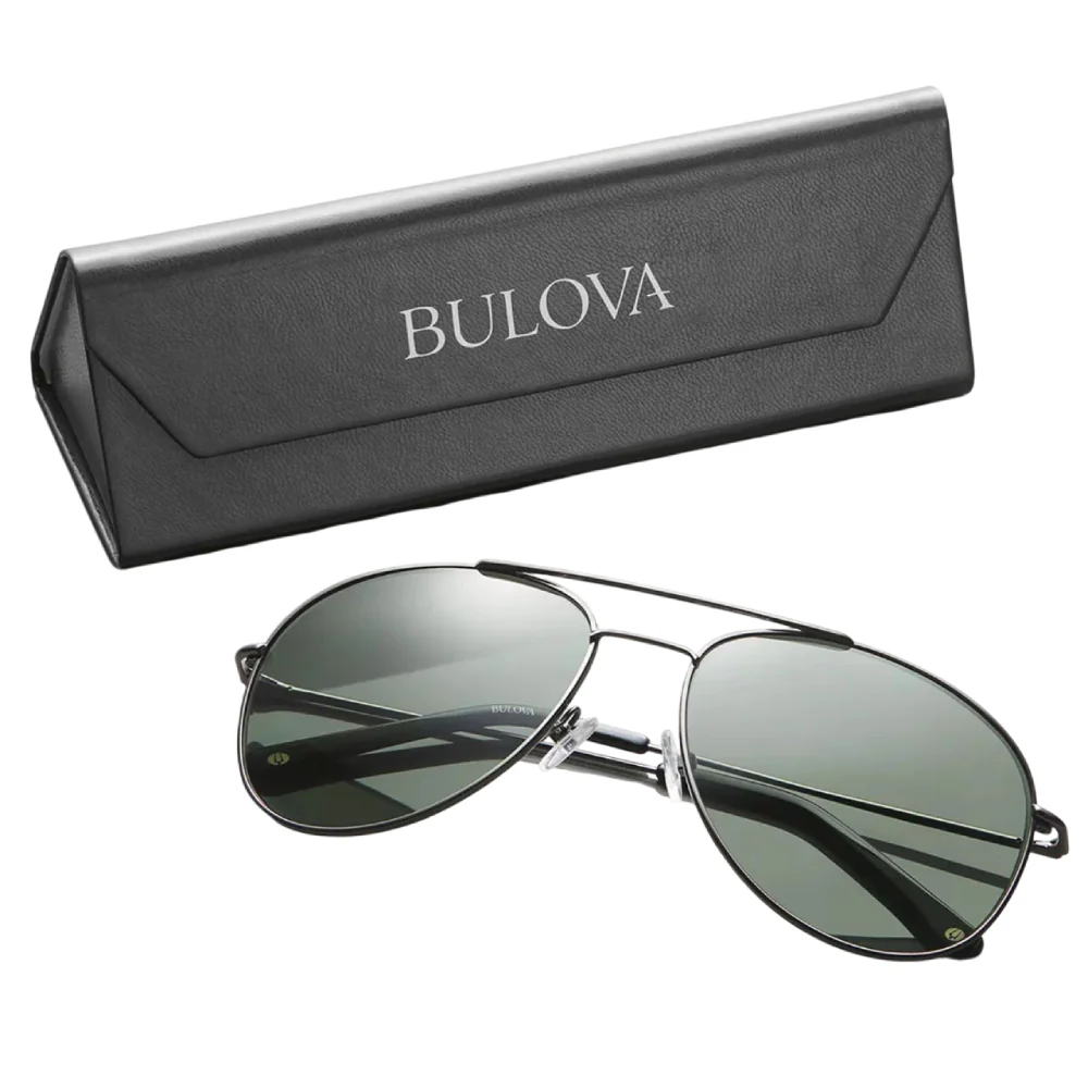 Bulova Men's K000056 Graphite Aviator Sunglasses with Case - Image 2