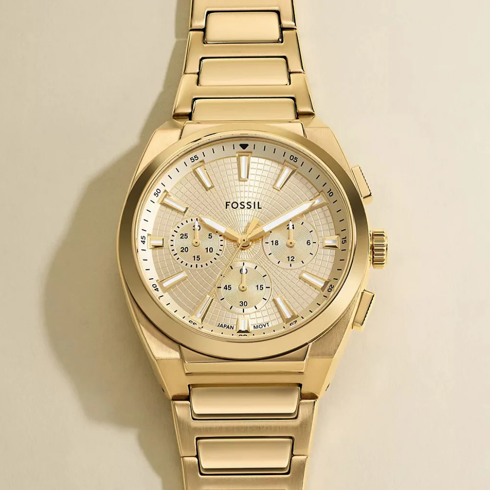 Fossil Everett Men's 44mm Bracelet Watch - Gold - Image 4