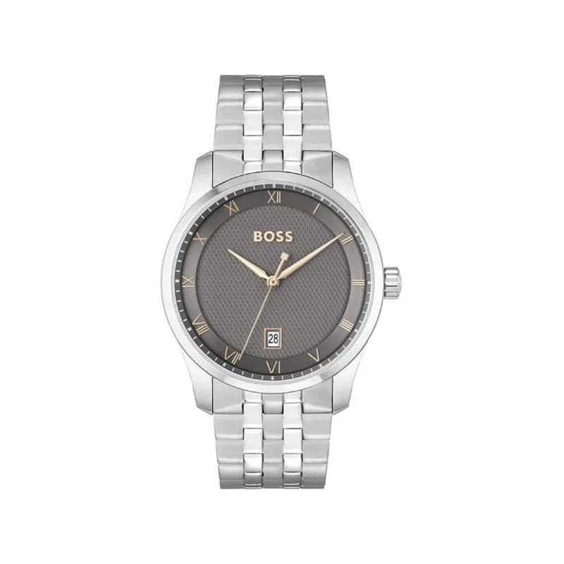 Hugo Boss Principle Men's 41mm Silver Bracelet Watch - Gray - Image 2