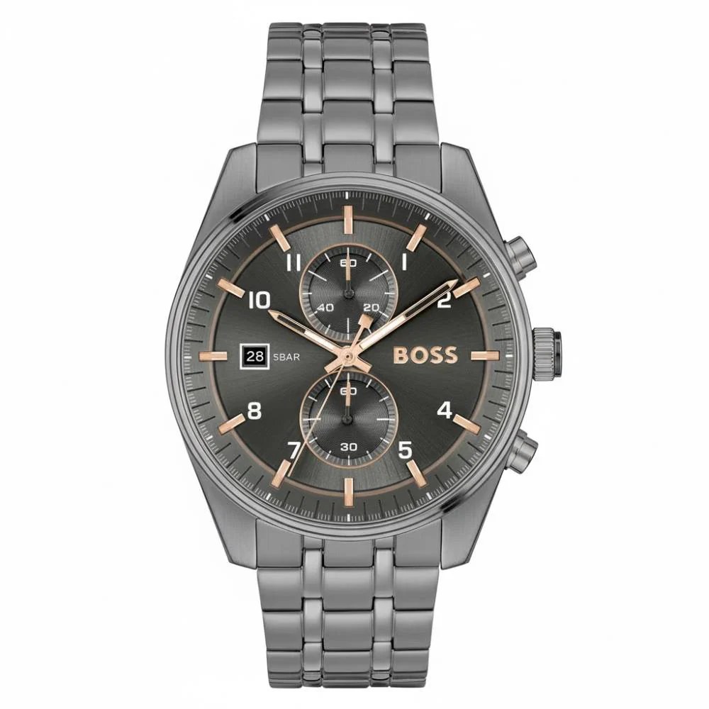 Hugo Boss Sky Traveller Men's 44mm Bracelet Watch - Gray - Image 2