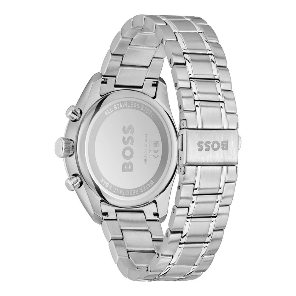 Hugo Boss Grand Prix 44mm Silver Bracelet Watch - Blue Dial - Image 3