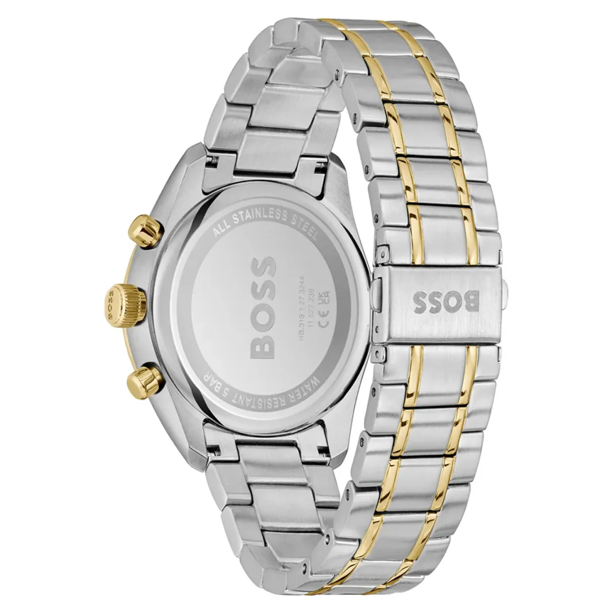 Hugo Boss Grand Prix 44 Men's 44.5mm Two-Tone Bracelet Watch - Green Dial - Image 3