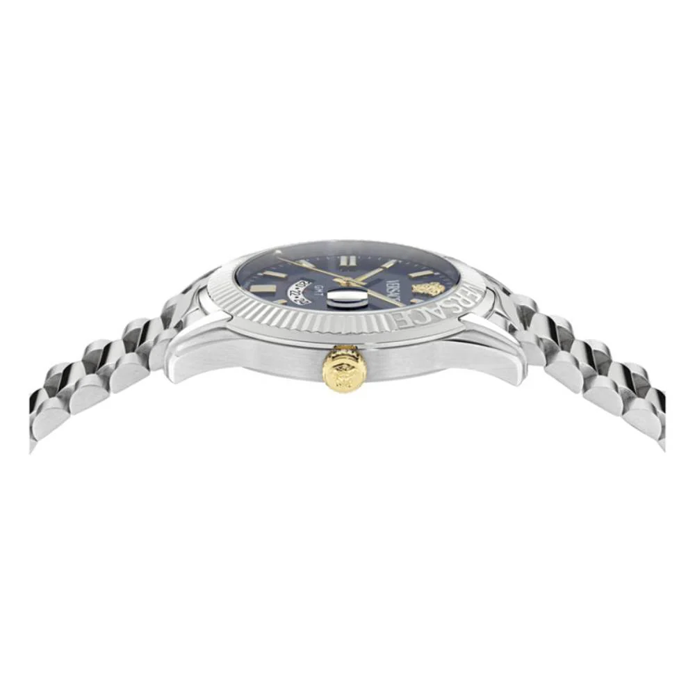 Versace Apodis Men's 41 mm Silver Bracelet Watch - Blue - Image 2