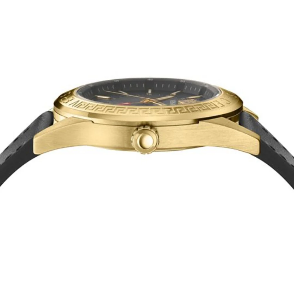Versace V-Code GMT Men's 42mm Strap Watch - Black - Image 2