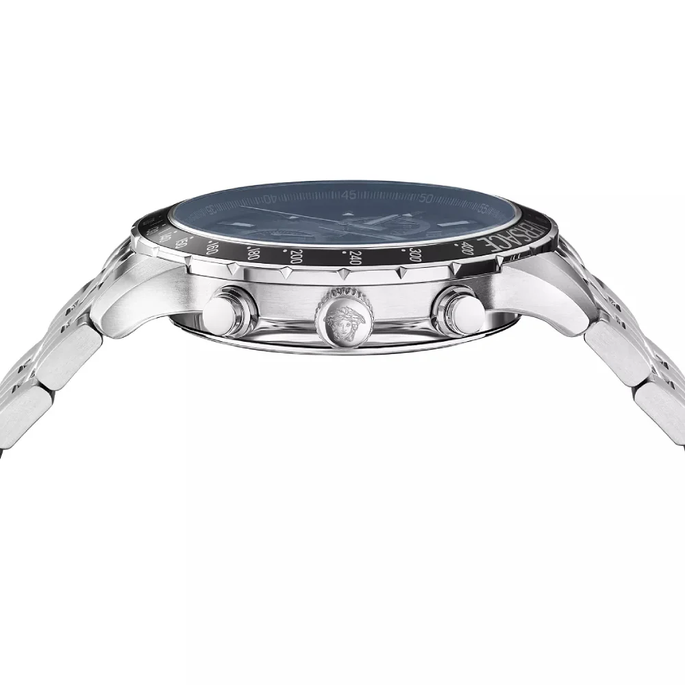 Versace Sport Chrono Men's 44mm Silver Bracelet Watch - Blue Dial - Image 2