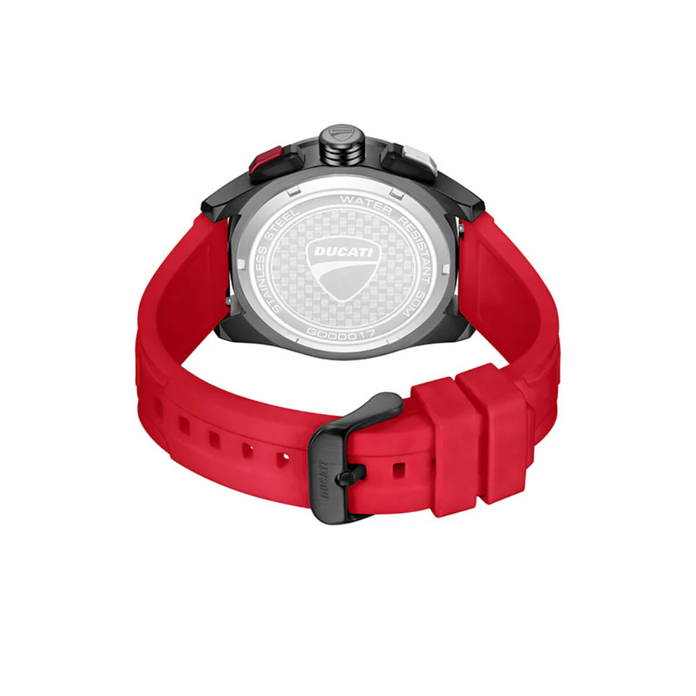 Ducati Men's 44mm Chronograph Strap Watch - Black Dial - Image 3