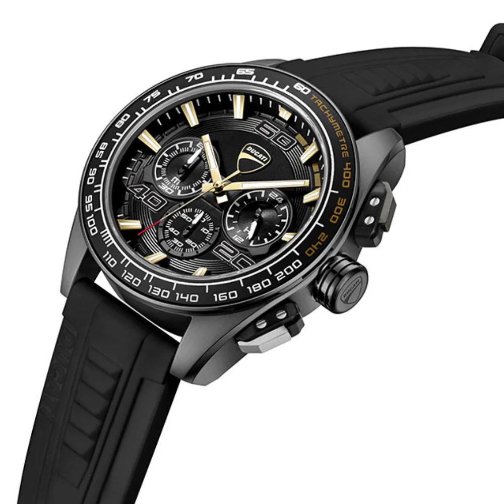 Ducati Men's 44mm Chronograph Strap Watch - Black Dial - Image 6
