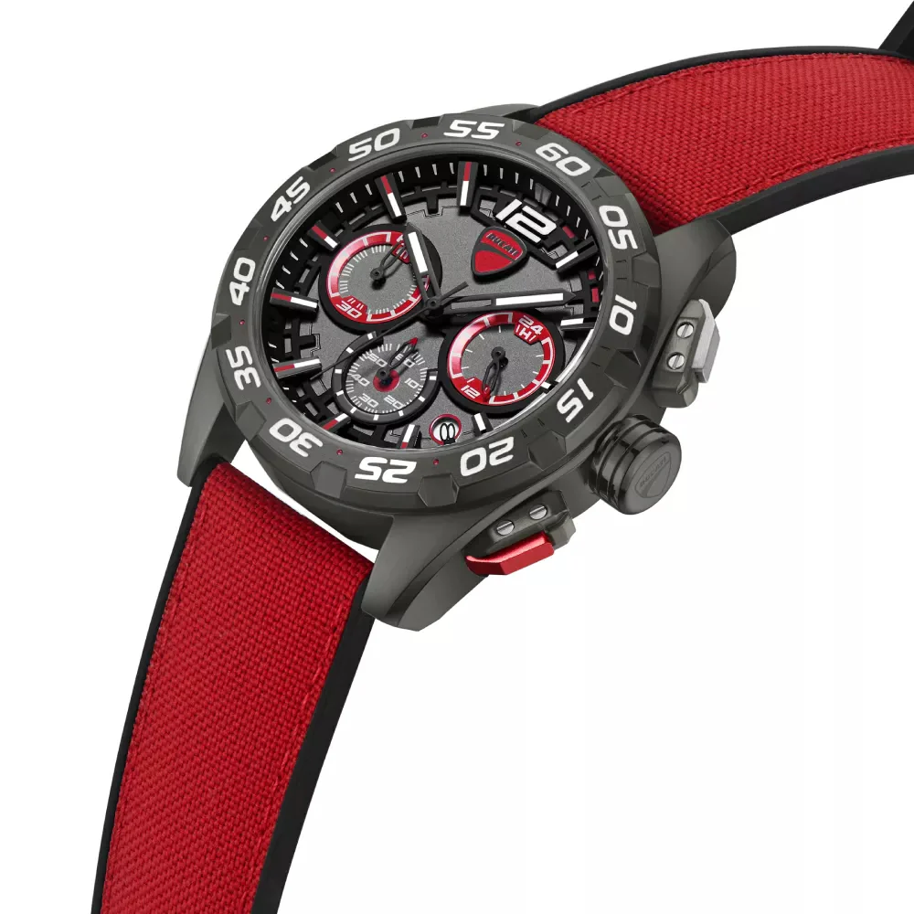 Ducati Men's 42mm Dress Sport Red Strap Watch - Gray Dial - Image 2