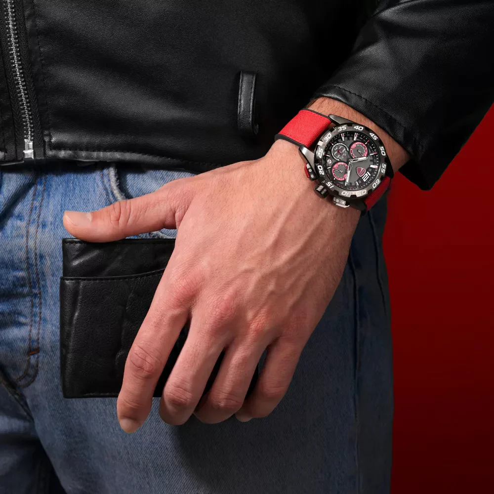 Ducati Men's 42mm Dress Sport Red Strap Watch - Gray Dial - Image 5