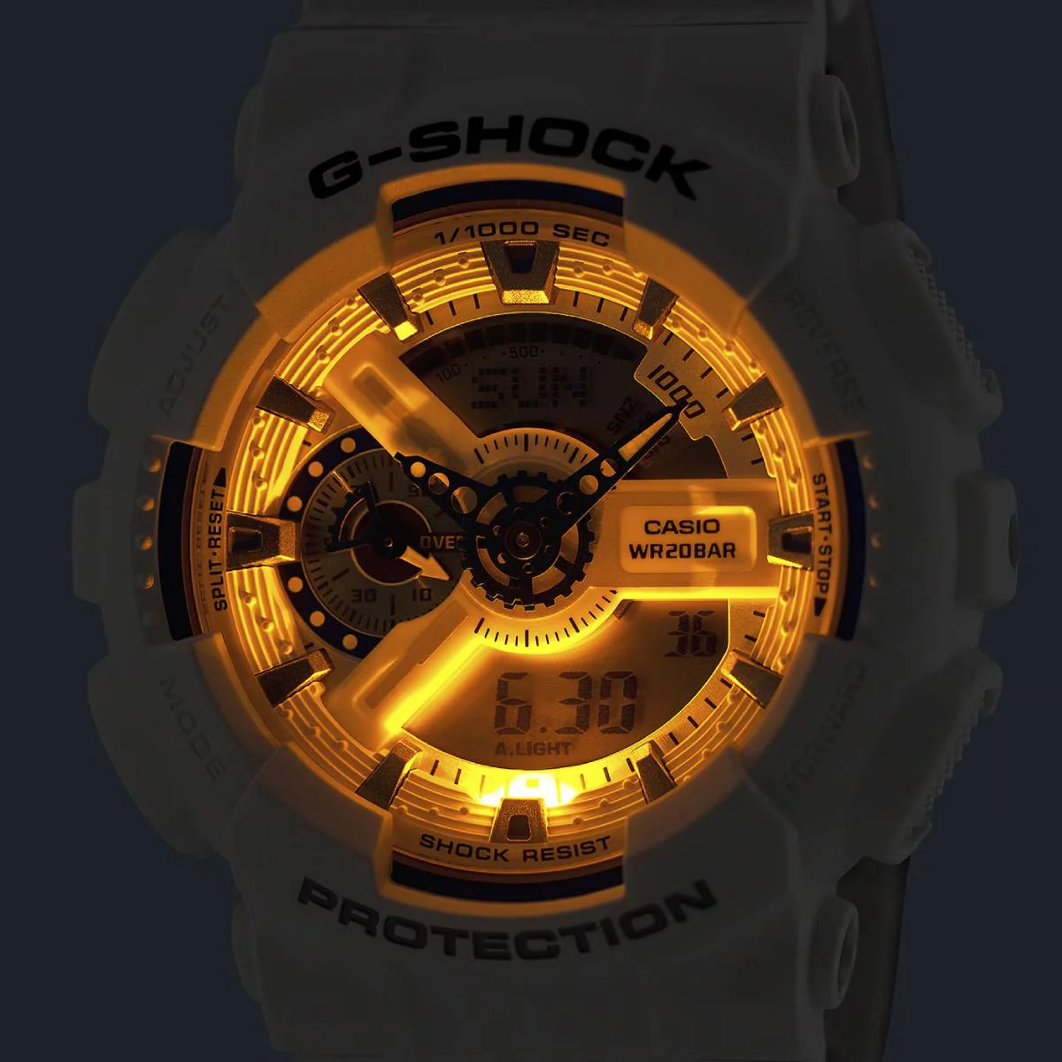Casio G-Shock 110 Series Men's 51.2mm Ana Digi White Strap Watch - Gray Dial - Image 3