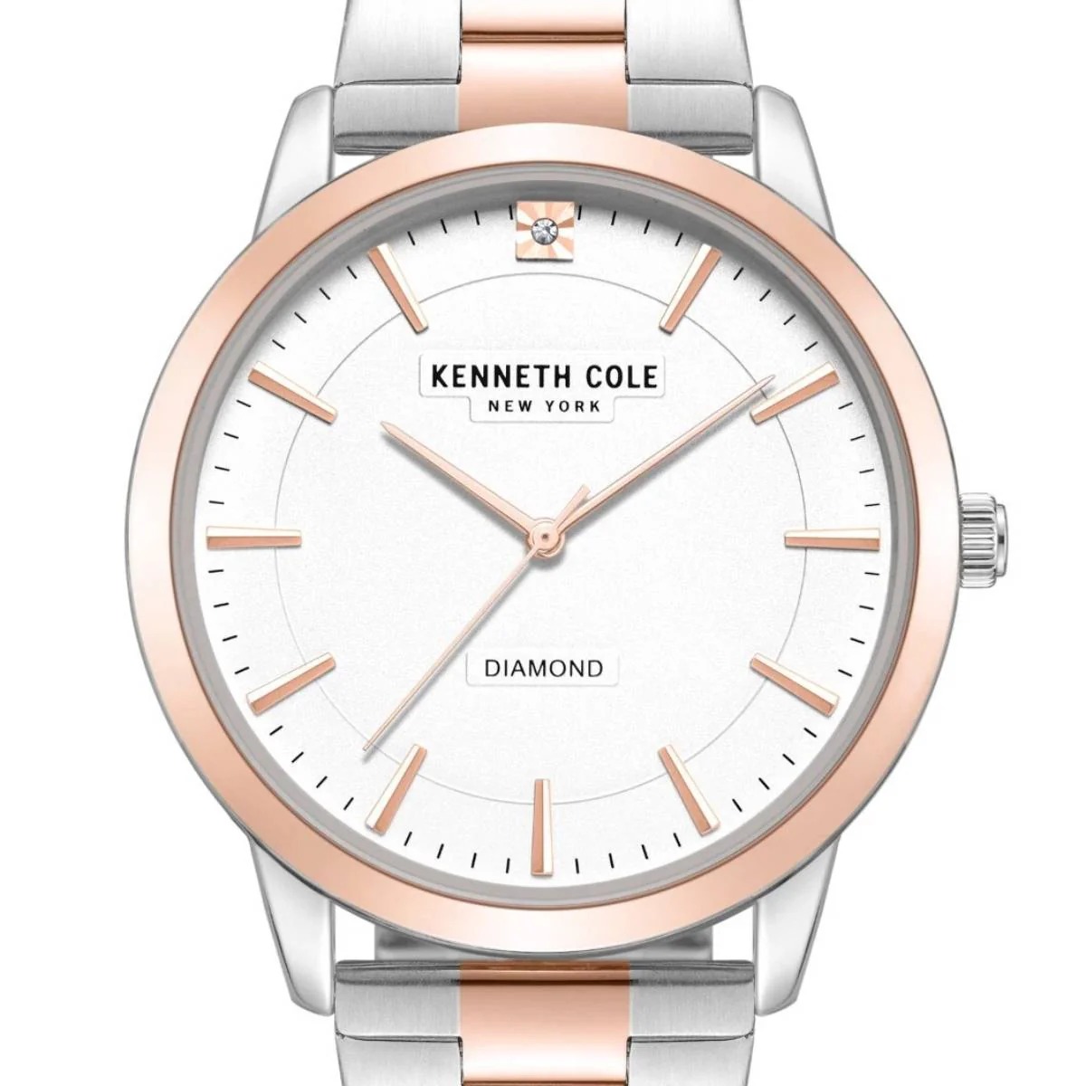 Kenneth Cole New York Men's 44mm Analog Two-Tone Bracelet Watch - White Dial - Image 2