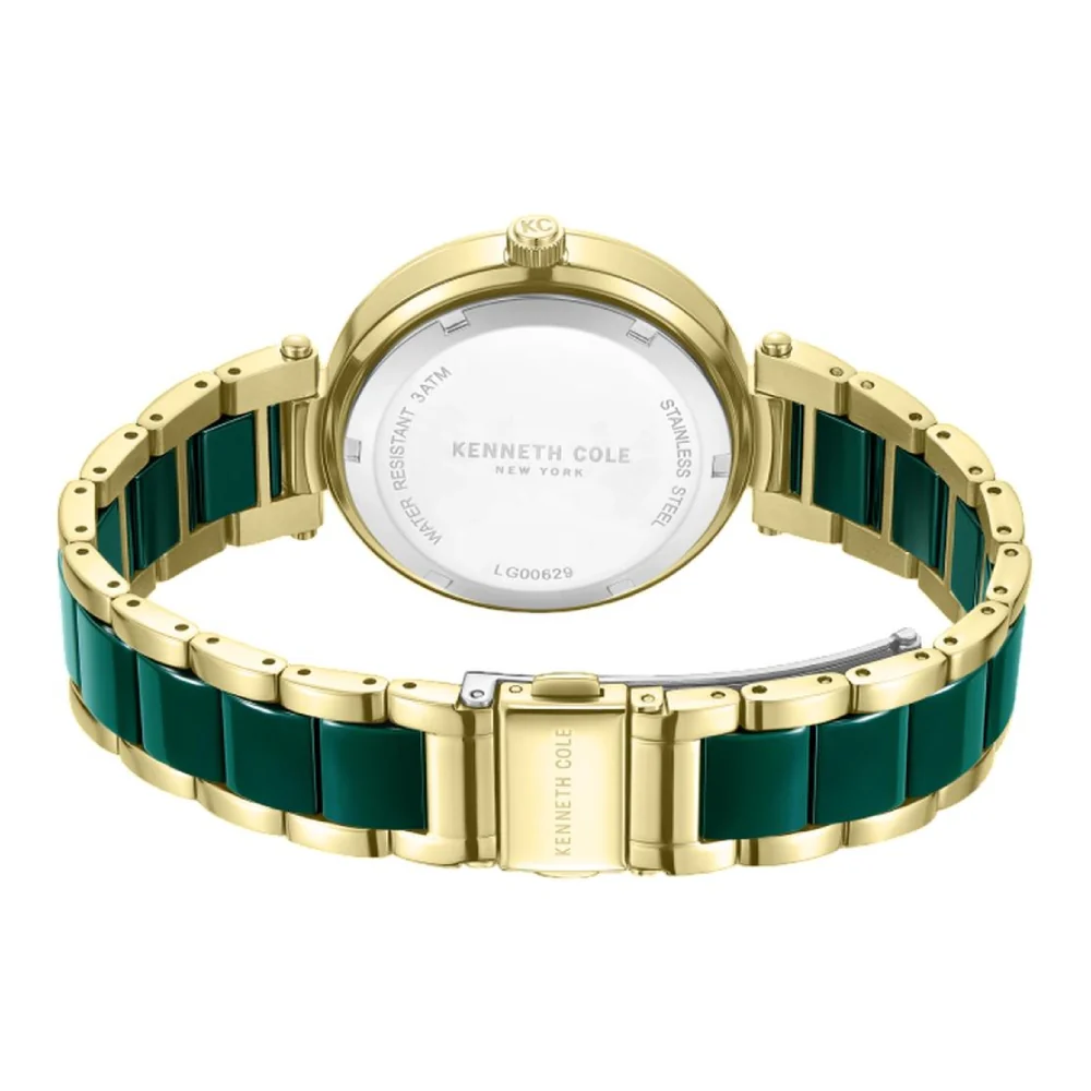 Kenneth Cole New York Classic Women's 37mm Bracelet Watch - Green/Gold - Image 3