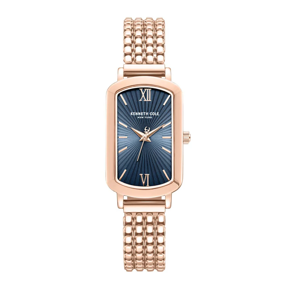Kenneth Cole New York Women's 22mm Rose Gold Bracelet Watch - Blue Dial