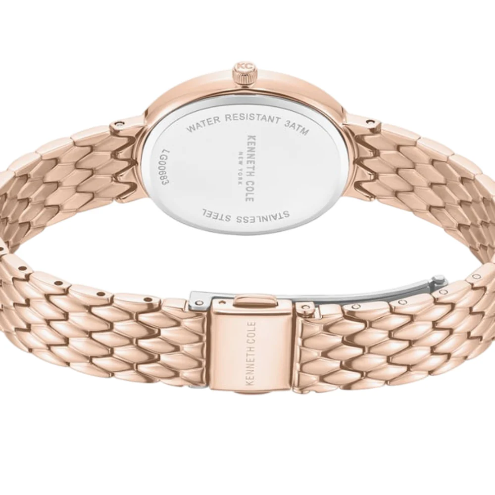 Kenneth Cole Women's 38mm Analog Rose Gold Bracelet Watch - Mother of Pearl - Image 3