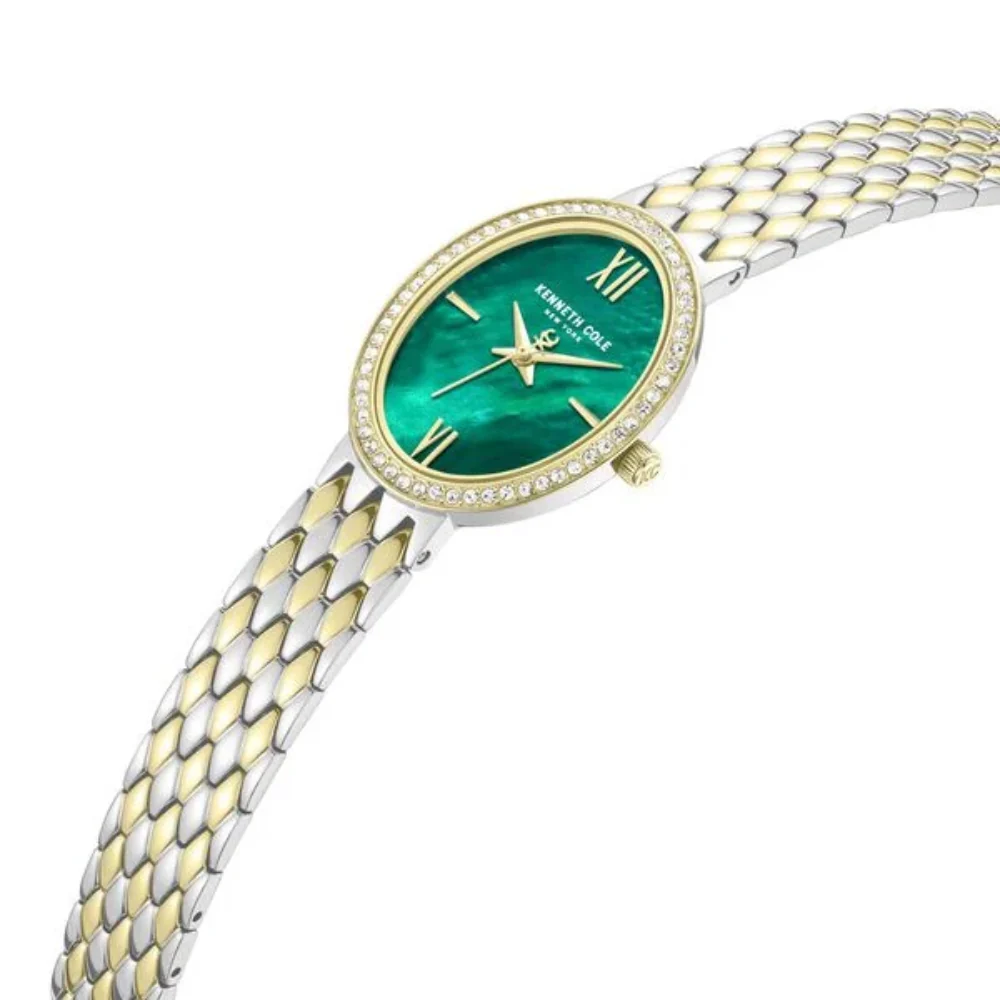 Kenneth Cole Women's 38mm Analog Two-Tone Bracelet Watch - Green Dial - Image 2