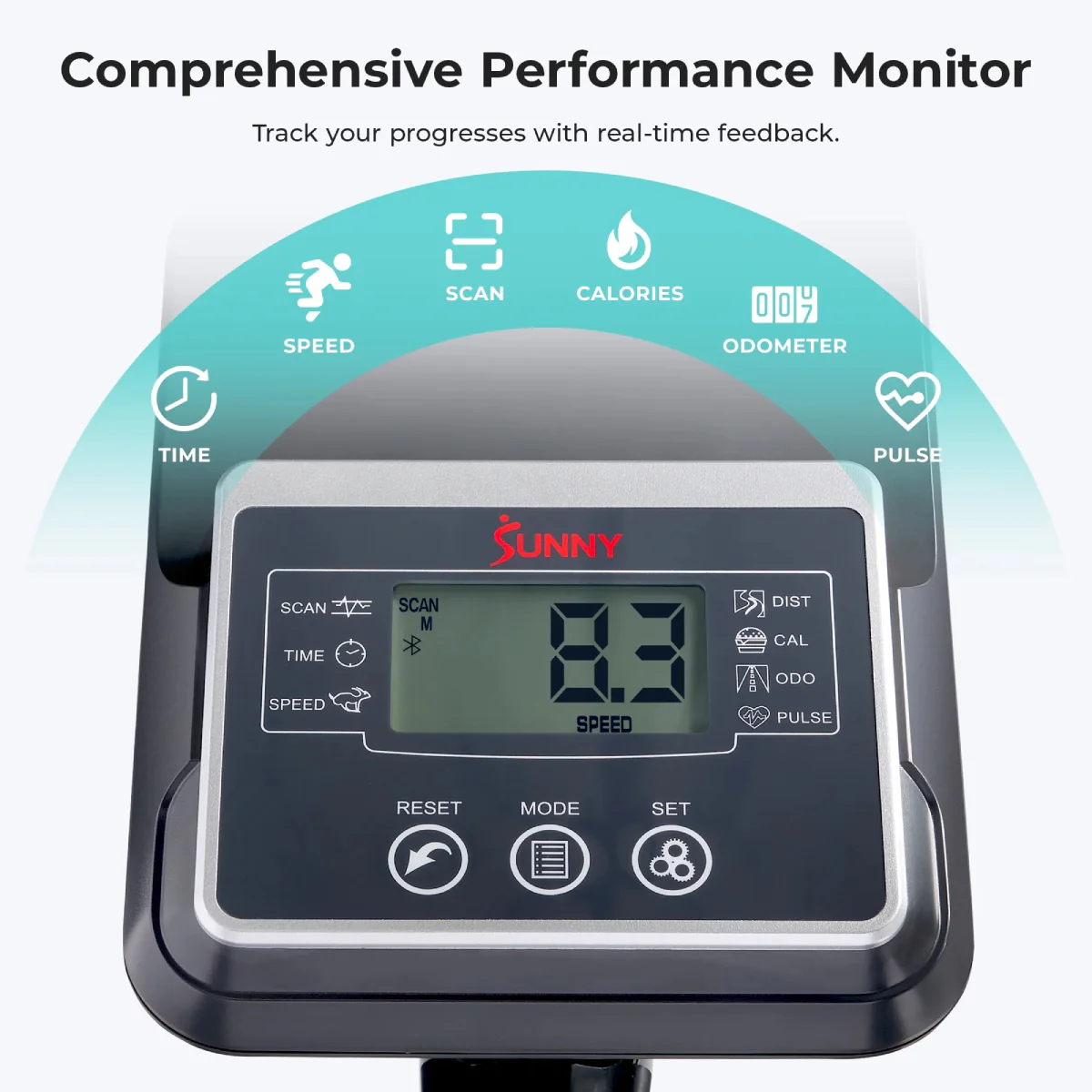 Sunny Health & Fitness SF-E323050 Pro Smart Elliptical Trainer with 15-Levels of Magnetic Resistance - Image 2