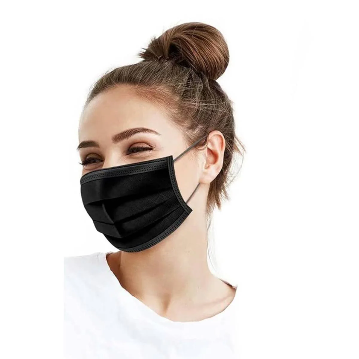 Altatac 3 Layer Face Mask with Ear Loops (50 Pieces) - Black - Image 3