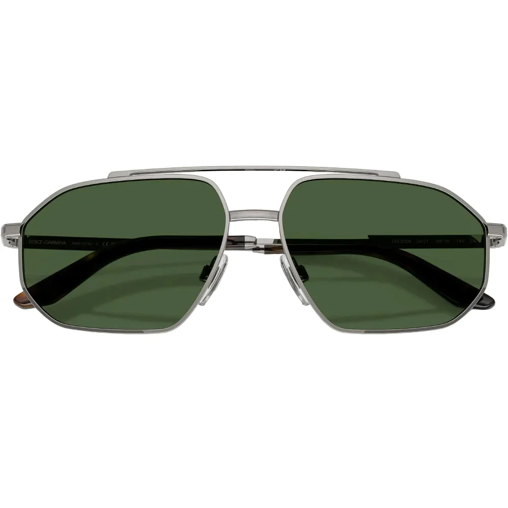 Dolce & Gabbana DG2328 Men's Pilot Solid Color Sunglasses - Image 2