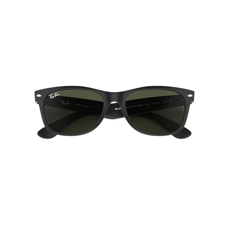 Ray-Ban New Wayfarer Classic RB213255622 Unisex Square Solid Color Sunglass - Black/Green - Image 2