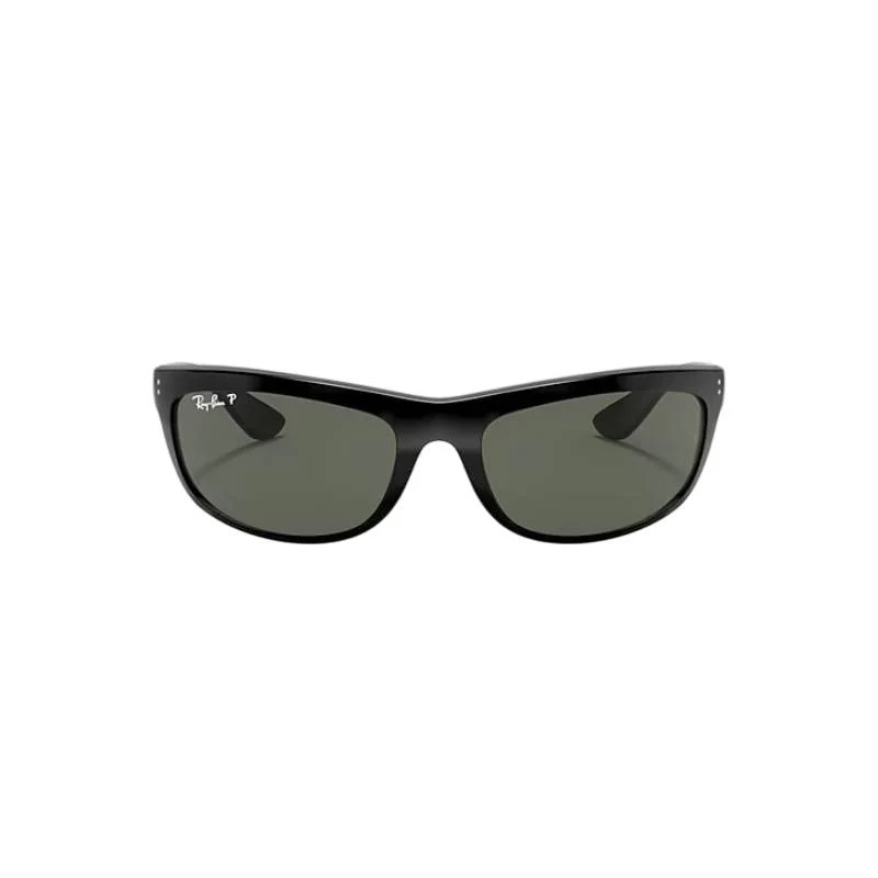 Ray-Ban Balorama RB4089/60158 Unisex Rectangle Solid Color Sunglass - Black/Green