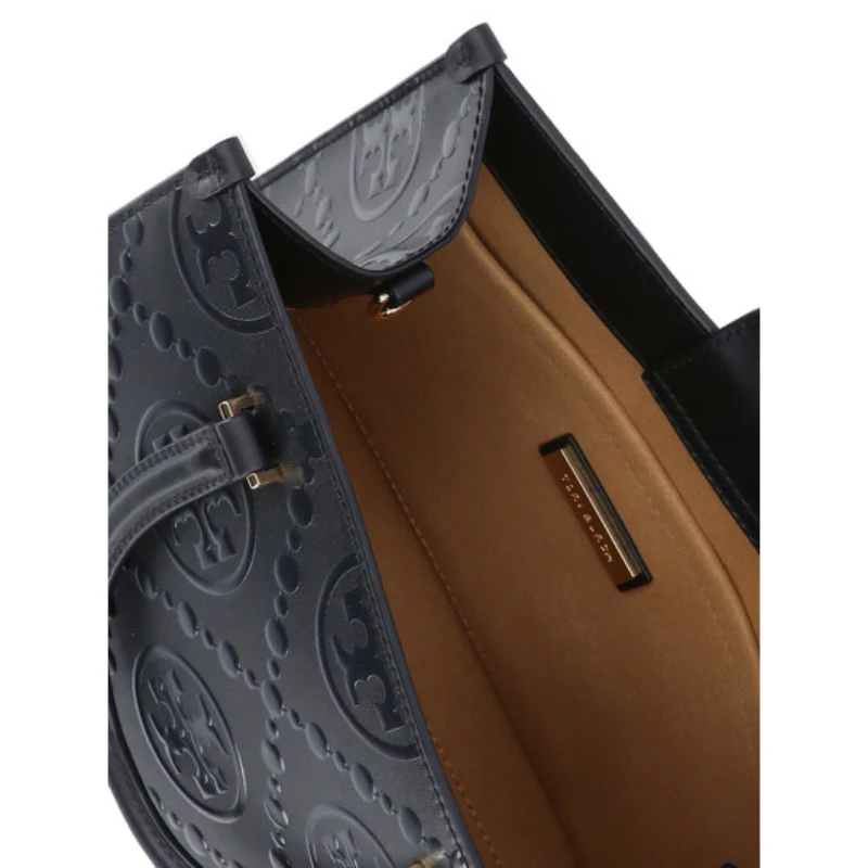 Tory Burch Monogram Medium Tote Bag - Black - Image 3