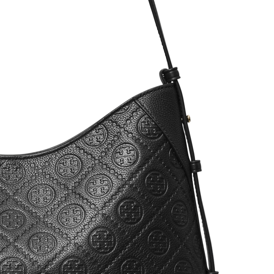 Tory Burch Pebble T Messenger Bag - Black - Image 3