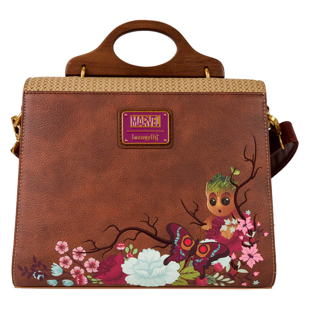 Loungefly Marvel Guardians of the Galaxy Floral Groot Crossbody Bag - Brown - Image 3