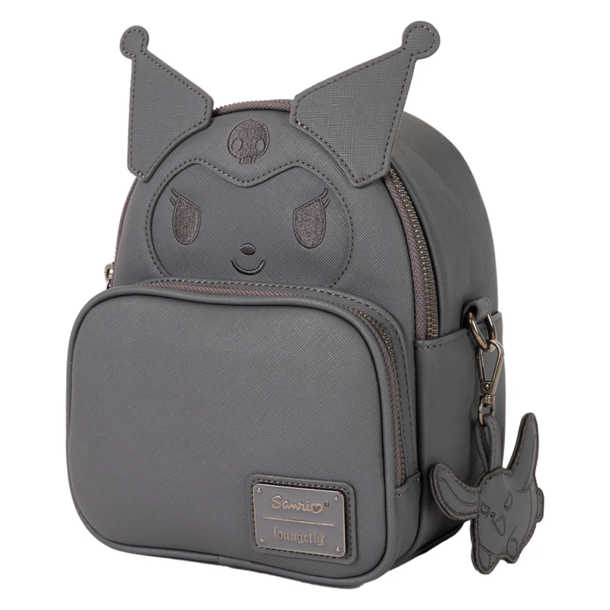 Loungefly Sanrio Kuromi Monochrome Cosplay Convertible Mini Backpack with Adjustable Strap - Gray - Image 2