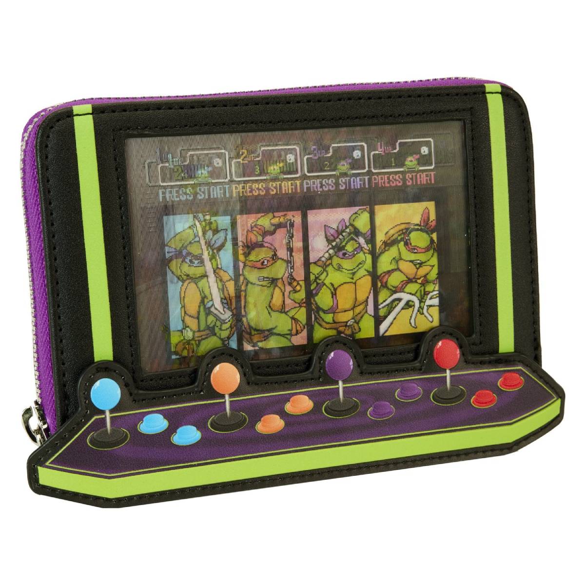 Loungefly Nickelodeon 40th Anniversary Vintage Arcade Zip Around Wallet - Black - Image 2